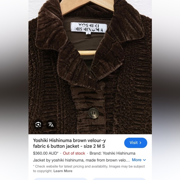 Velvet Coat Yoshiki Hishinuma - Picture 8 of 9